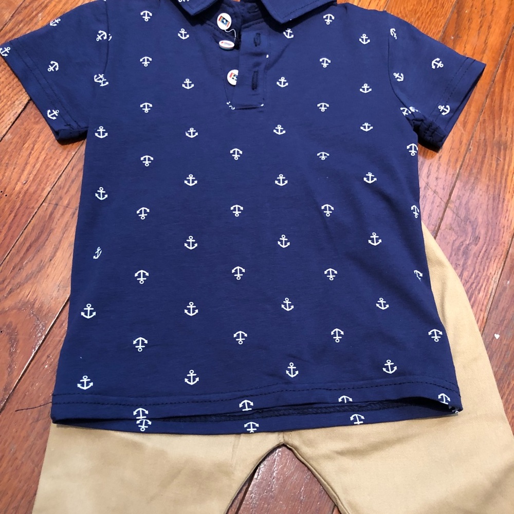 2 piece boys set polo and shorts